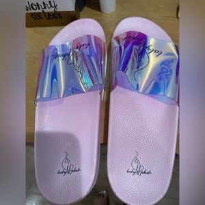 COPY - Forever 21 Baby Phat Iridescent Slides size 10 (fits small)